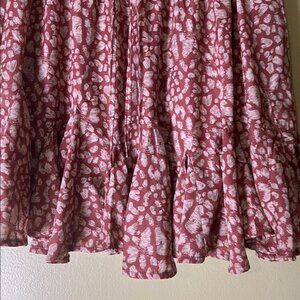 Chic Pink Floral A-Line Skirt